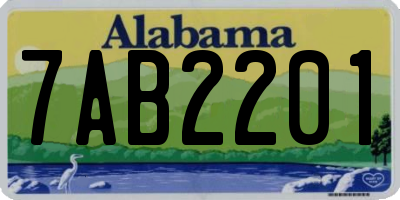 AL license plate 7AB2201