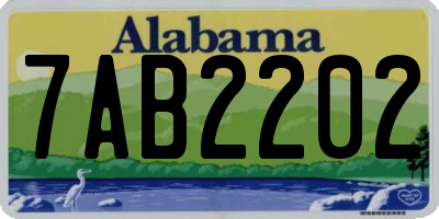 AL license plate 7AB2202
