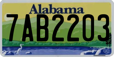AL license plate 7AB2203