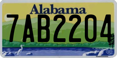AL license plate 7AB2204