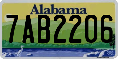 AL license plate 7AB2206