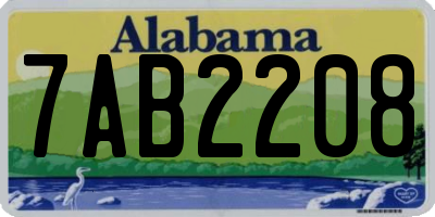 AL license plate 7AB2208