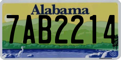 AL license plate 7AB2214