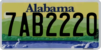 AL license plate 7AB2220