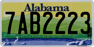 AL license plate 7AB2223