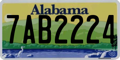 AL license plate 7AB2224