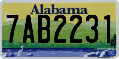 AL license plate 7AB2231