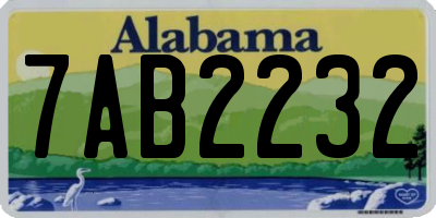 AL license plate 7AB2232