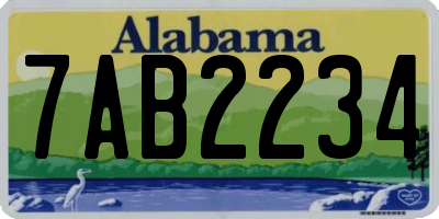 AL license plate 7AB2234