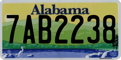 AL license plate 7AB2238
