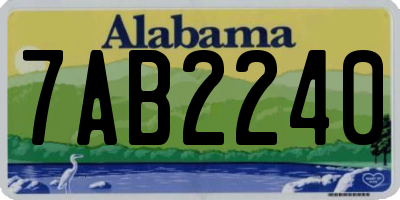 AL license plate 7AB2240