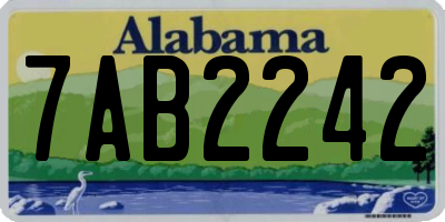 AL license plate 7AB2242