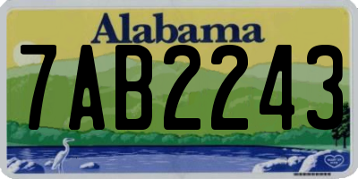AL license plate 7AB2243