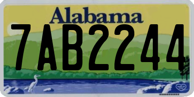 AL license plate 7AB2244