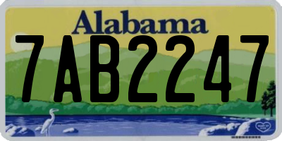 AL license plate 7AB2247