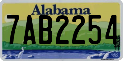 AL license plate 7AB2254