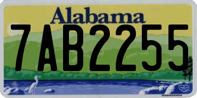 AL license plate 7AB2255
