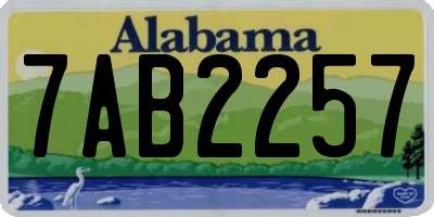 AL license plate 7AB2257