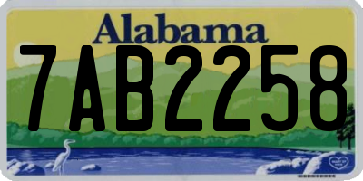 AL license plate 7AB2258