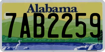AL license plate 7AB2259