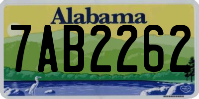 AL license plate 7AB2262