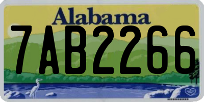 AL license plate 7AB2266