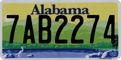 AL license plate 7AB2274