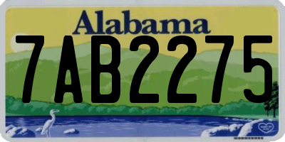 AL license plate 7AB2275
