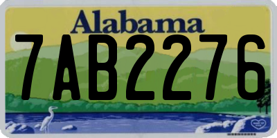 AL license plate 7AB2276