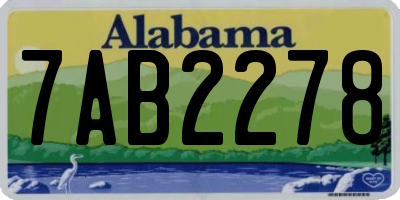 AL license plate 7AB2278