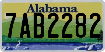 AL license plate 7AB2282