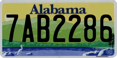 AL license plate 7AB2286