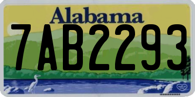 AL license plate 7AB2293