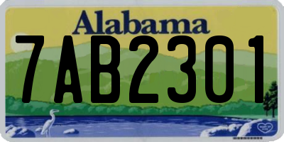 AL license plate 7AB2301