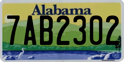 AL license plate 7AB2302
