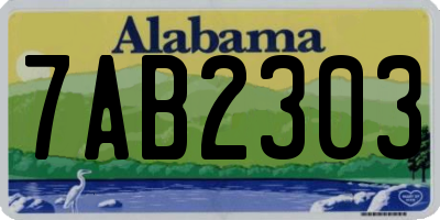 AL license plate 7AB2303