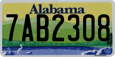 AL license plate 7AB2308