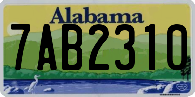 AL license plate 7AB2310