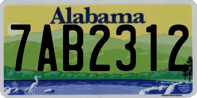 AL license plate 7AB2312