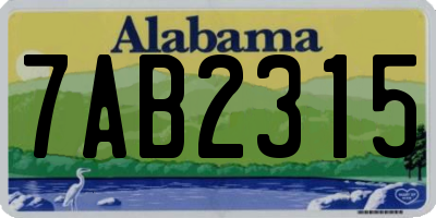 AL license plate 7AB2315