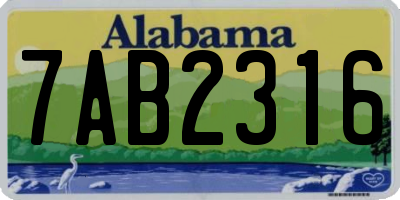 AL license plate 7AB2316