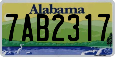 AL license plate 7AB2317