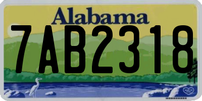 AL license plate 7AB2318