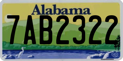AL license plate 7AB2322