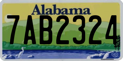 AL license plate 7AB2324