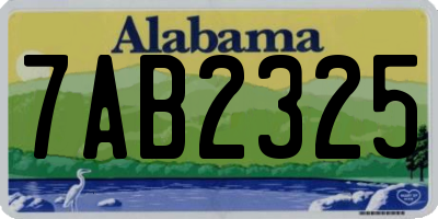 AL license plate 7AB2325