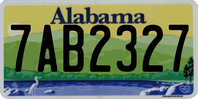 AL license plate 7AB2327