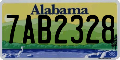 AL license plate 7AB2328