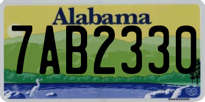 AL license plate 7AB2330