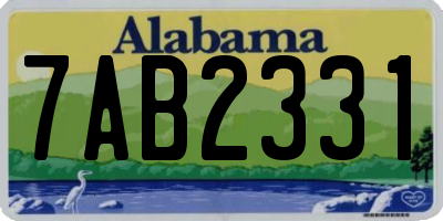AL license plate 7AB2331